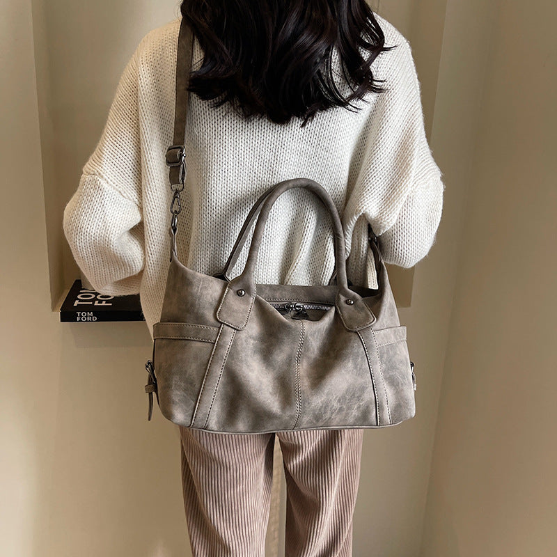 Women's Retro Winter Fashion Frosted Large Capacity Crossbody Bags