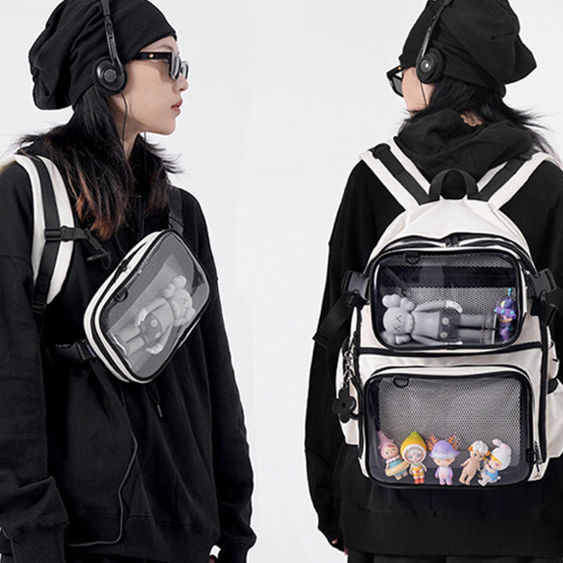 Men's Cartoon Female College Junior High Design Backpacks