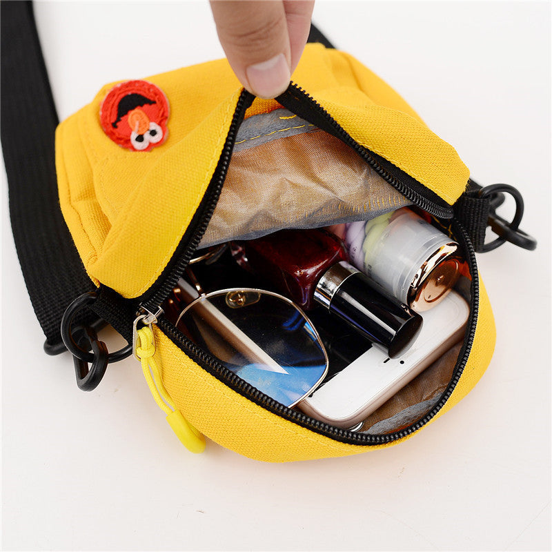 Children's Versatile Canvas Mobile Sesame Street Frog Shoulder Bags