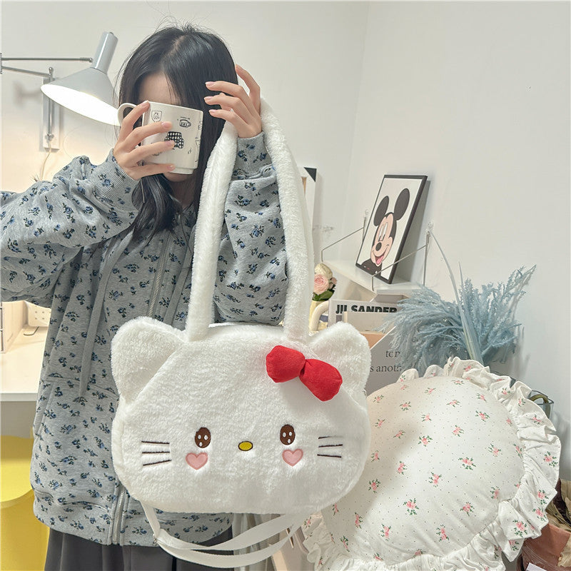 Cat Plush Female Cute Cartoon Underarm Shoulder Bags