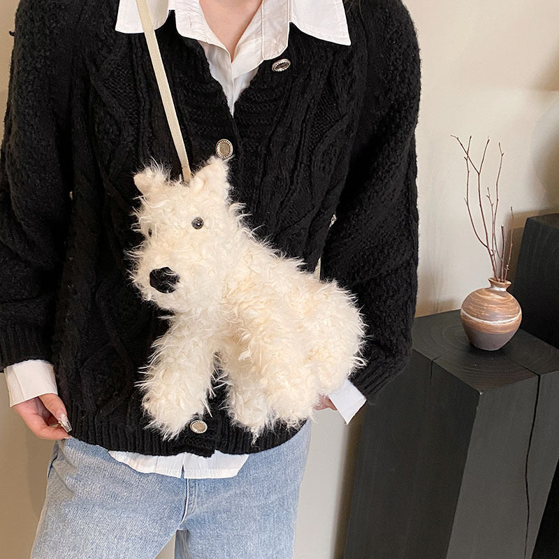 Plush Doll Sausage Dog West Highland Crossbody Bags