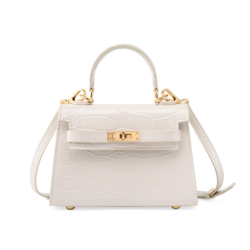 Women's Luxury Portable Crocodile Pattern Kelly Cowhide Handbags