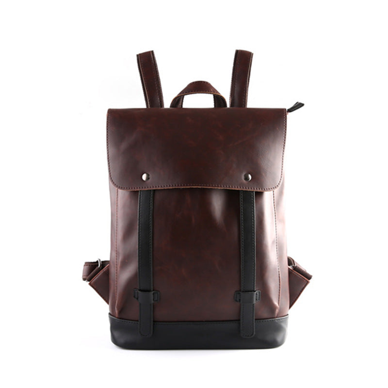 Men's Korean Trendy Retro Preppy Style Crazy Backpacks