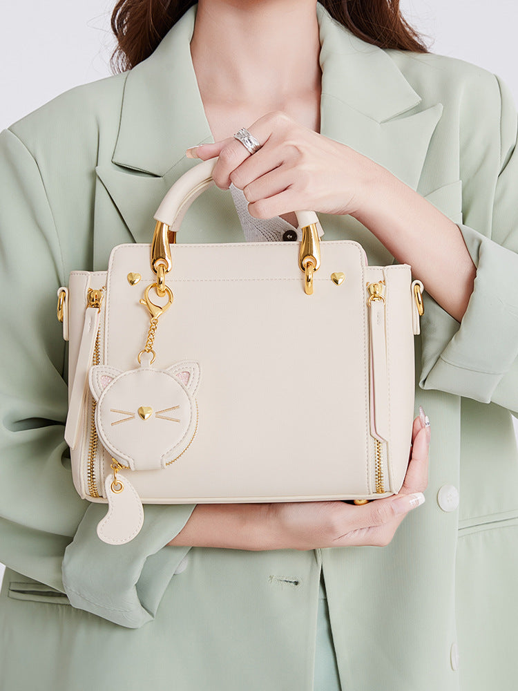 Women's High Quality Cat Genuine Leather Soft Handbags