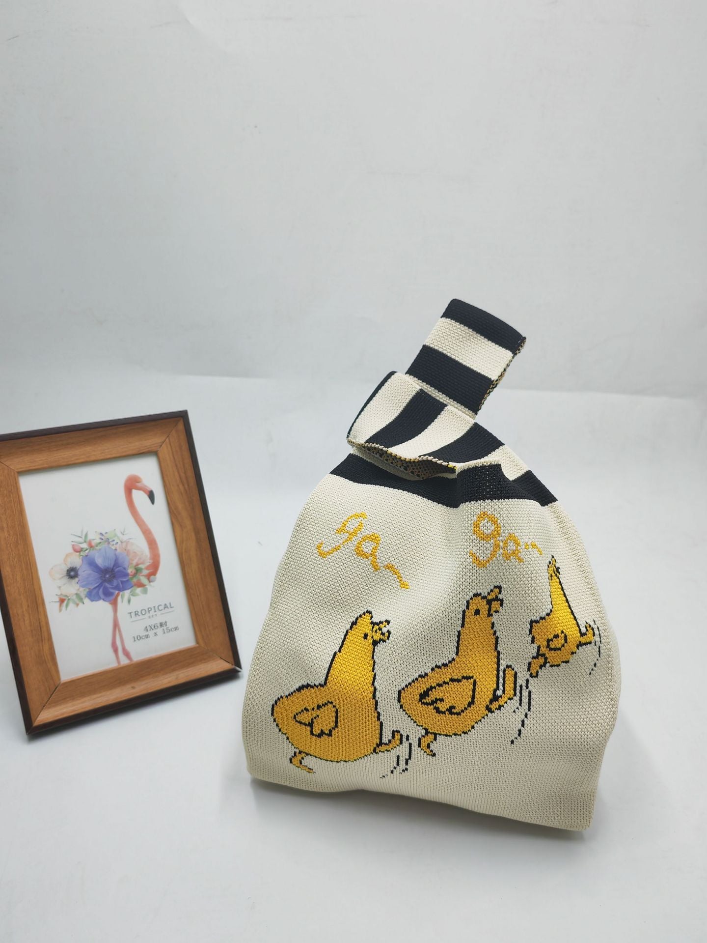 Women's Boat Festival Panda Knitted Wrist Handbags