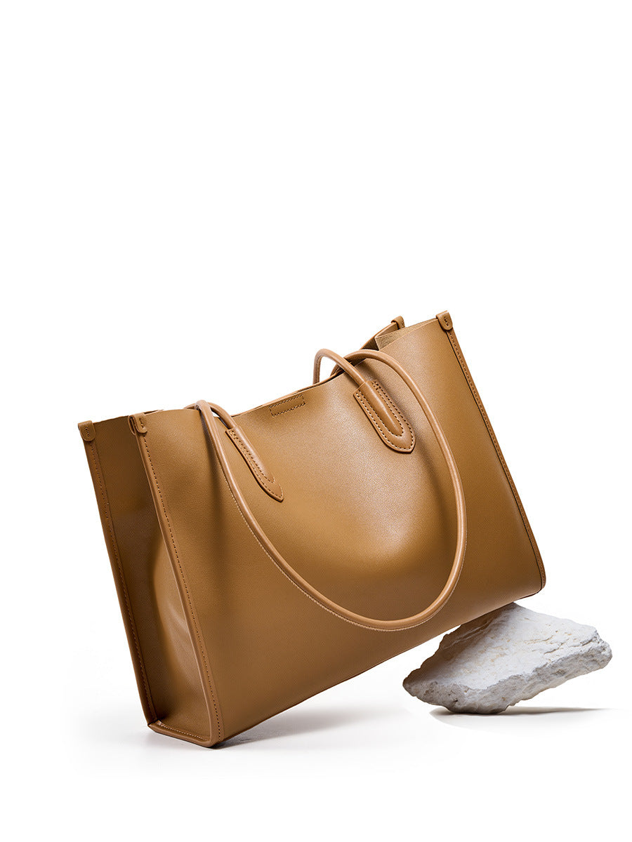 Women's Genuine Leather Niche Soft Versatile High-grade Large Handbags