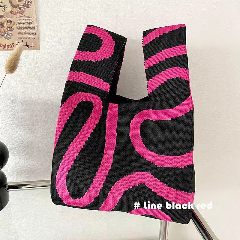 Women's Boat Festival Panda Knitted Wrist Handbags