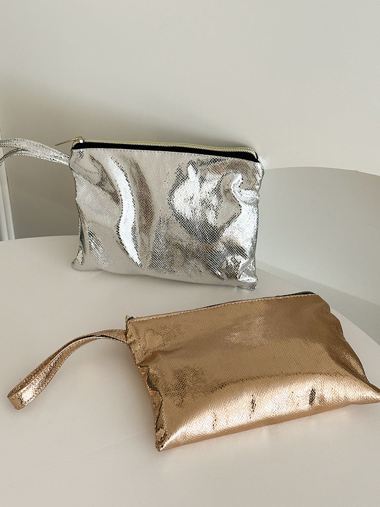 Hand Carrying Waterproof Portable Toiletry Snakeskin Pattern Pu Handbags