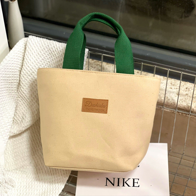 Volume Simple Canvas Lunch Box Hand Handbags