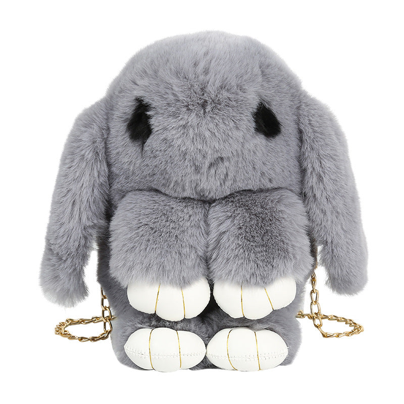 Rabbit Pattern Bunny Imitation Rex Plush Crossbody Bags