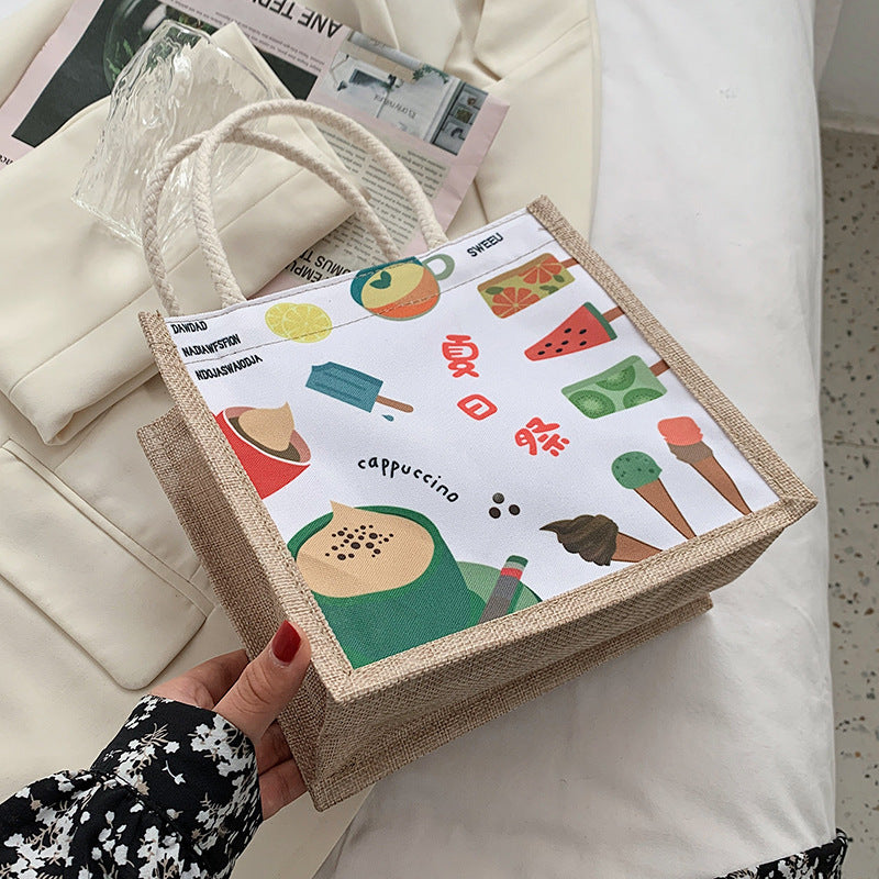 Summer Cute Cartoon Lunch Box Portable Handbags