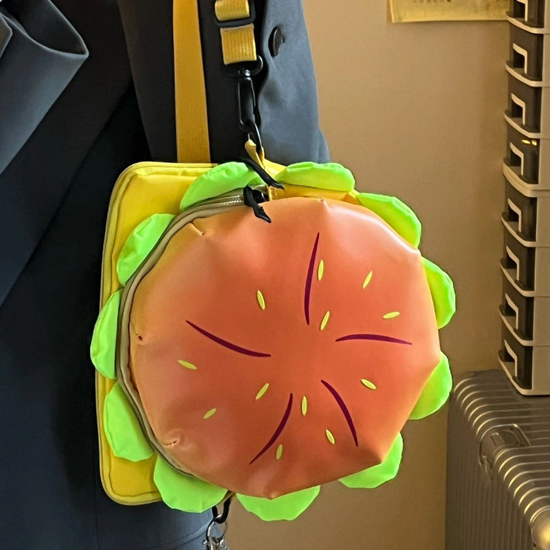 Hamburger Cartoon Cheese Three-dimensional Female Cute Shoulder Bags