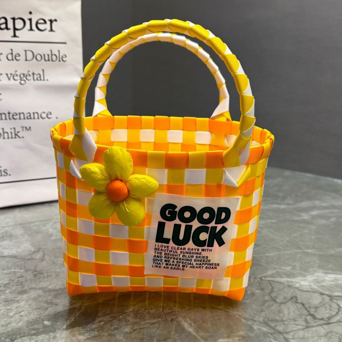 Woven Vegetable Basket With Hand Gift Handbags