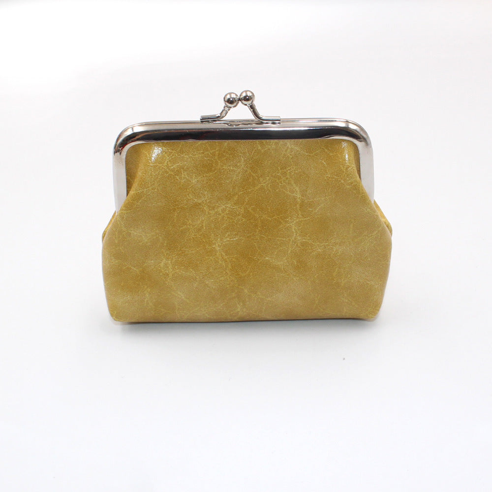 Women's Wax Leather Inch Short Clutch Bags