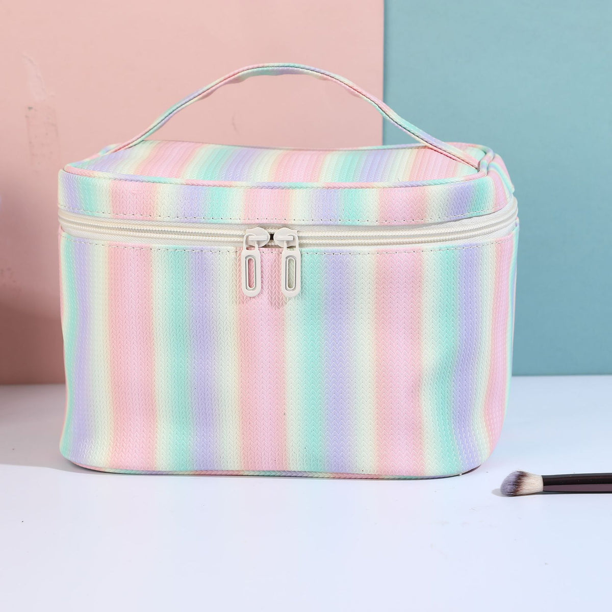 Transparent Striped Rainbow Portable Storage Wash Bags