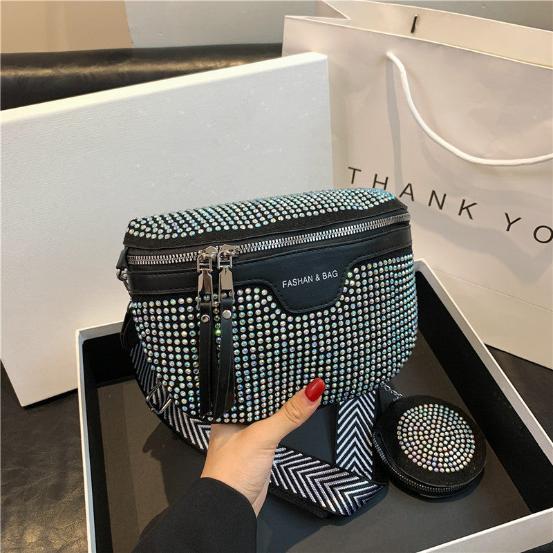 Women's Stylish Simple Rhinestone Fashion Early Autumn Shoulder Bags