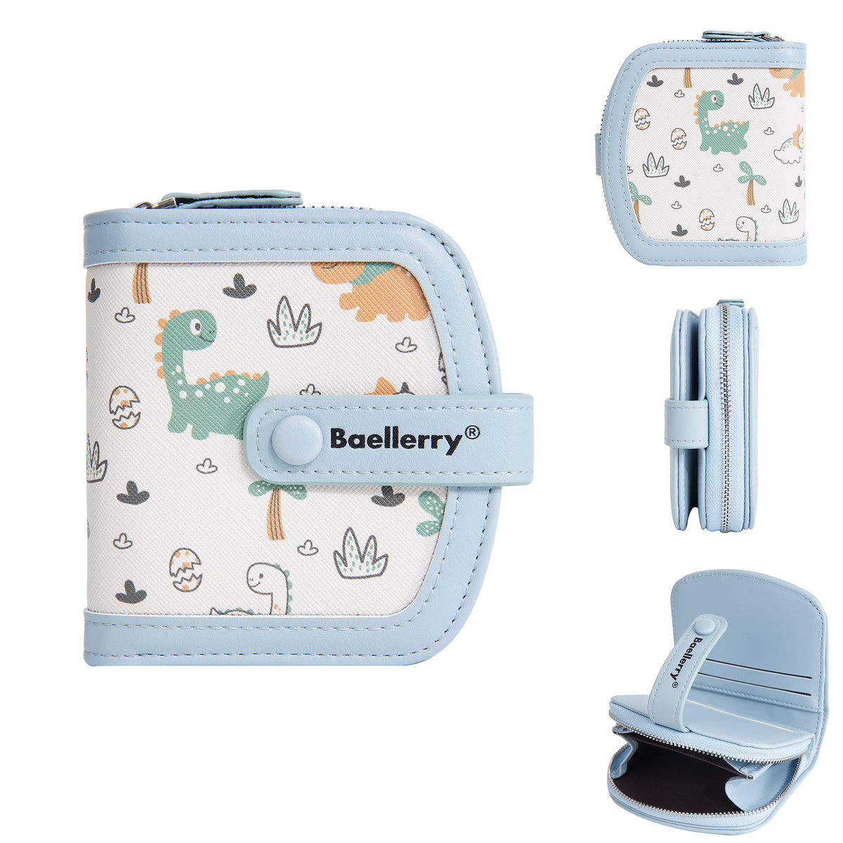 Women's & Children's Cute Dinosaur Printed Short Female Zipper Card Holder