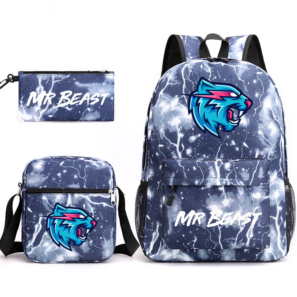 Pretty Durable Three-piece Printed Computer Canvas Backpacks