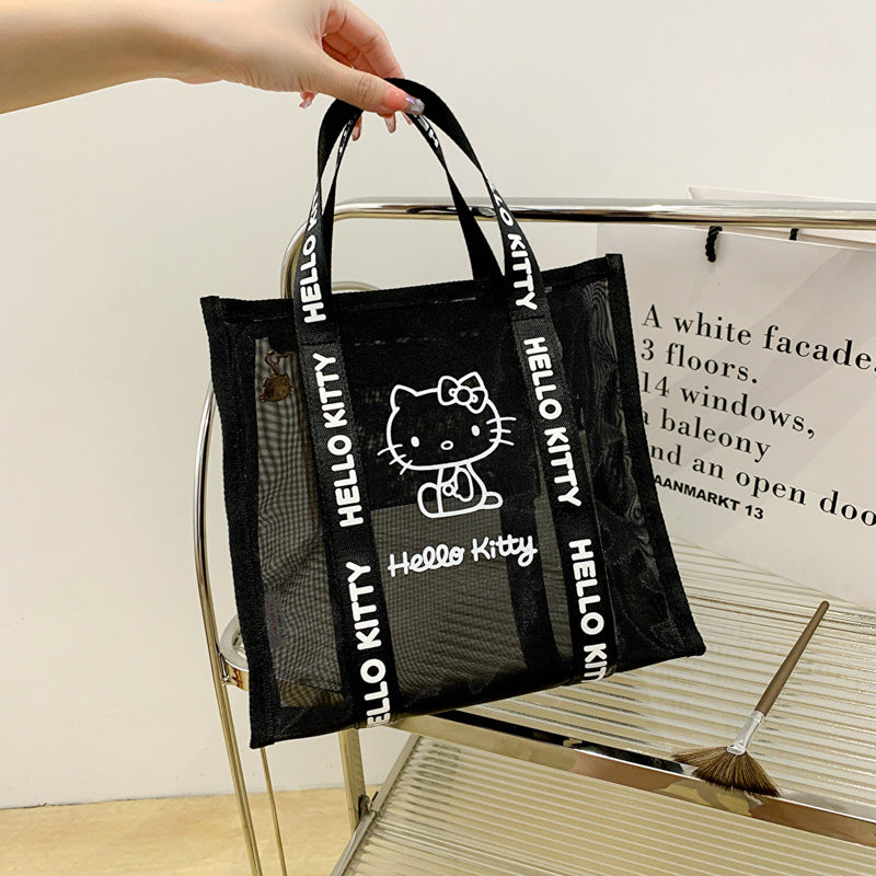 Image Mesh Transparent Cutout Wash Portable Handbags