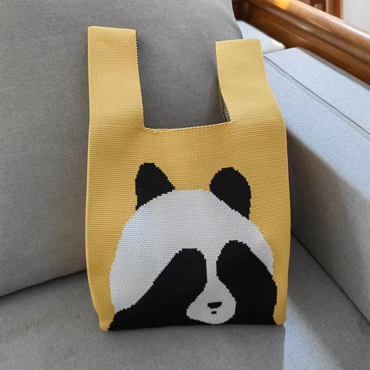 Knitted Large Capacity Totes One Woolen Yarn Bags