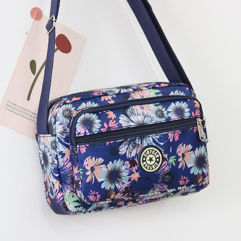 Women's Mother Oxford Cloth Stall Flower Crossbody Bags