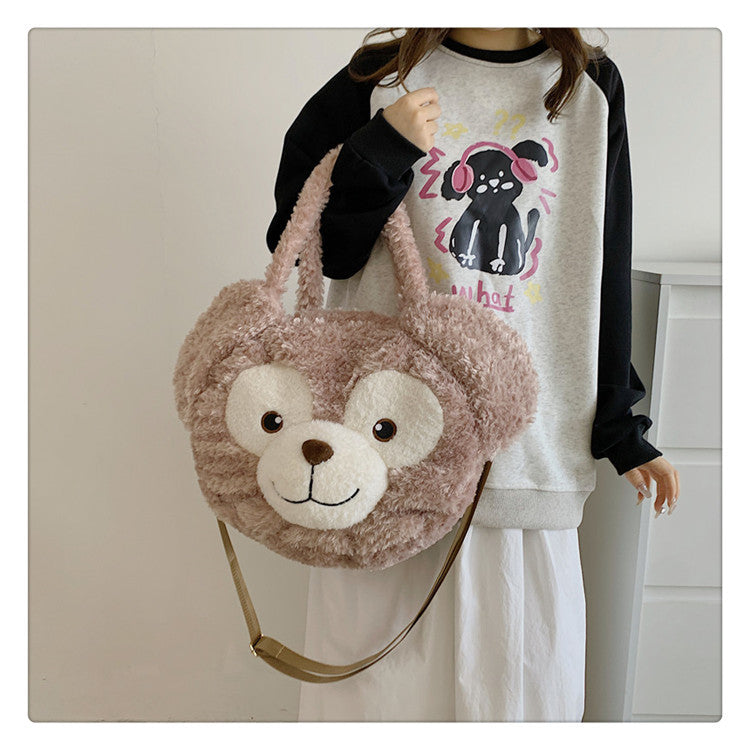Women's Plush Rabbit Big Face Cute Duffy Crossbody Bags