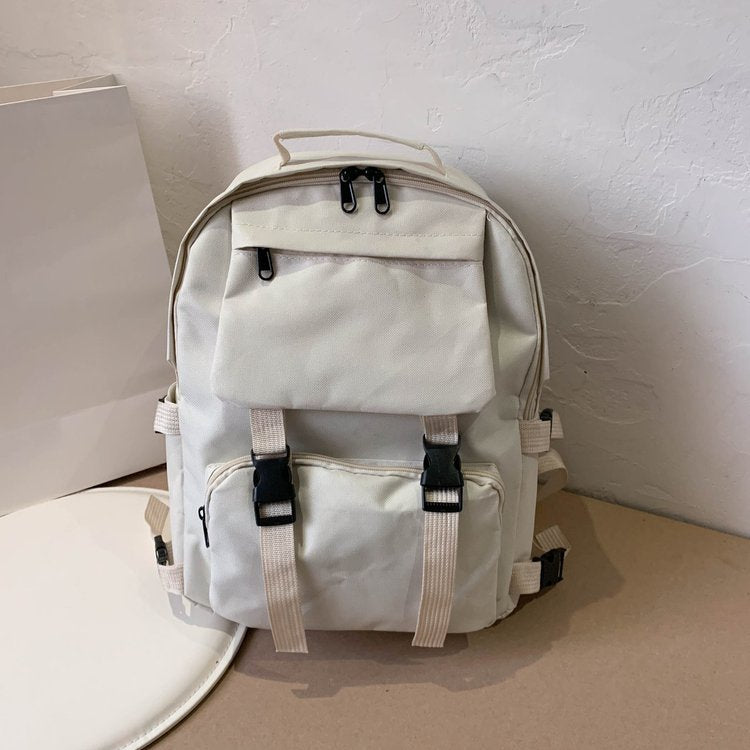 Women's Summer Preppy Style Fresh Pure Color Backpacks