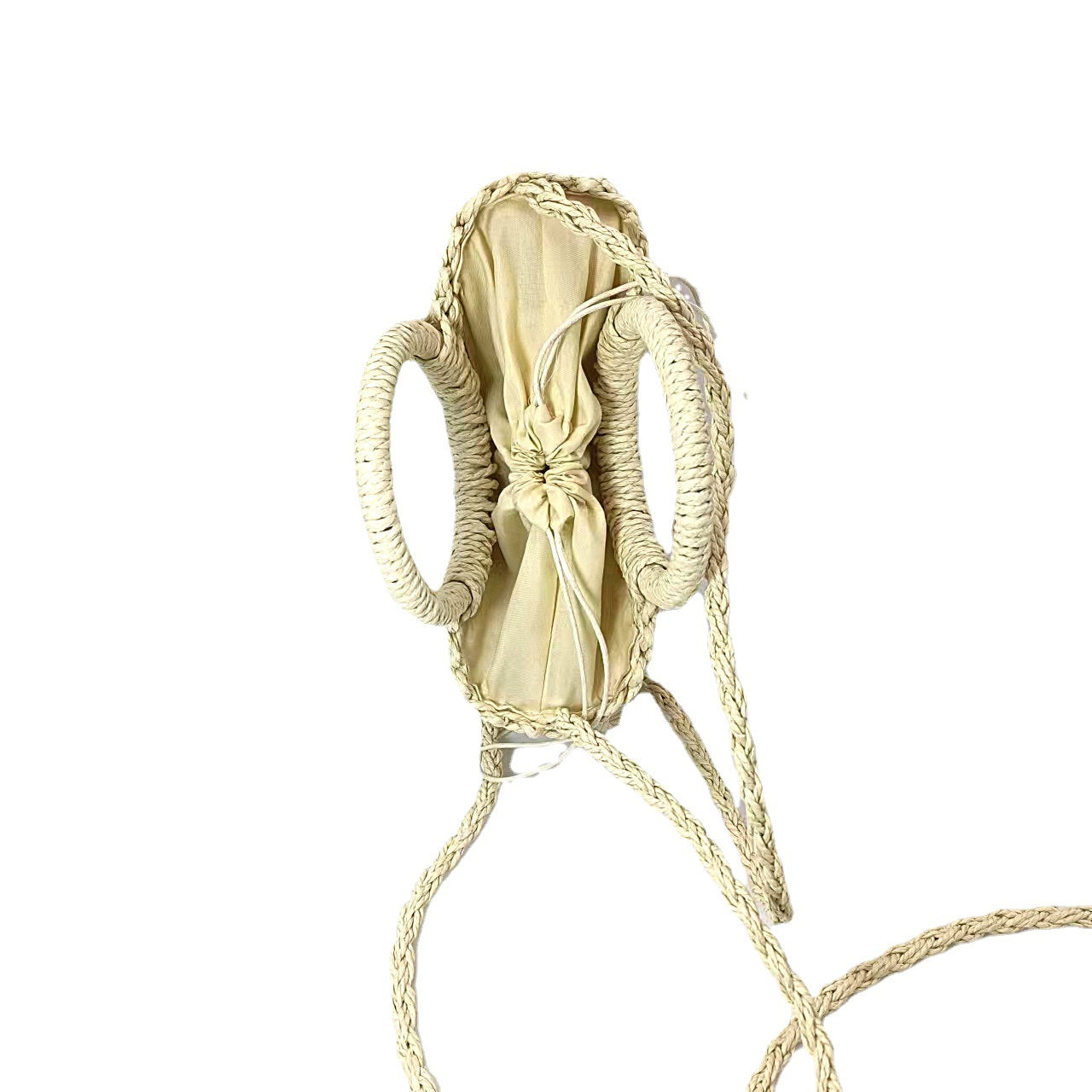Women's Spring Fresh Sweet Leather Straw Woven Handbags