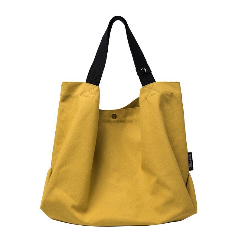 Women's Korean Style Simple Large Capacity Leisure Artistic Shoulder Bags