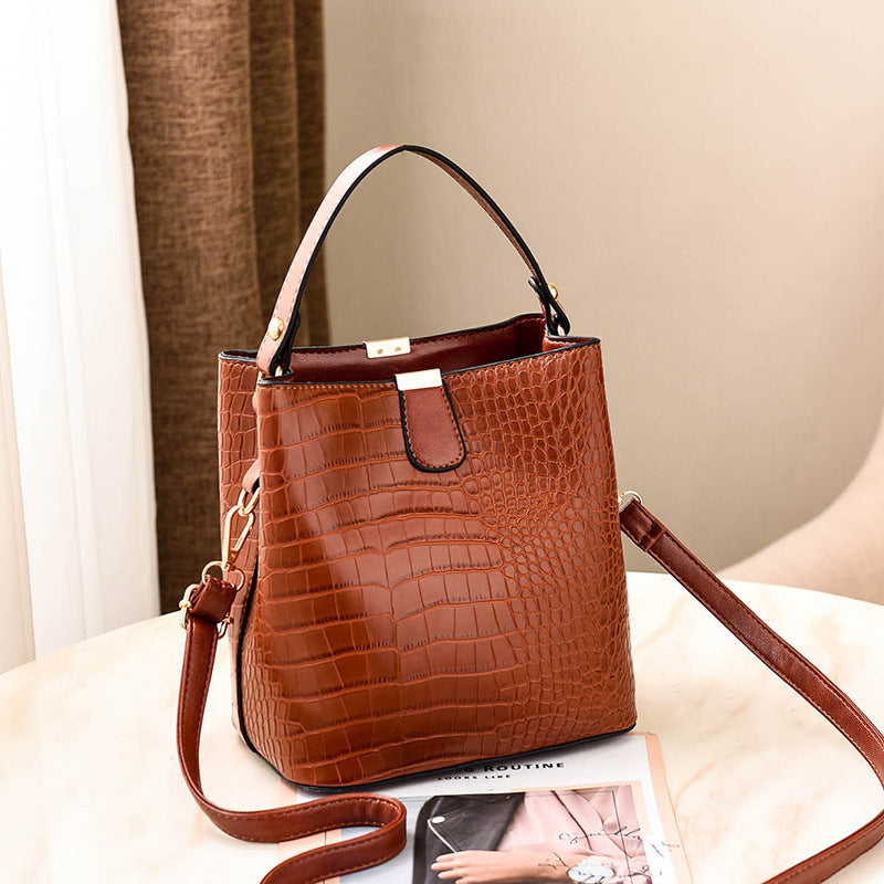 Western Style Crocodile Texture Korean Good Shoulder Bags