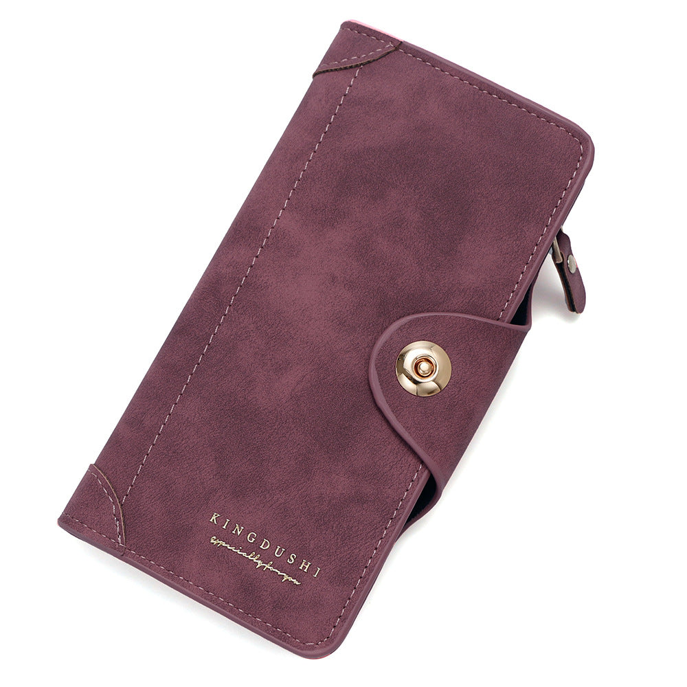 Men's Multifunctional Long Stitching Style Clutch Magnetic Snap Men's Wallets