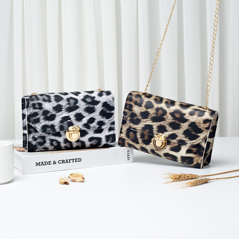 Women's Mini Leopard Print Vintage Chain Classic Crossbody Bags