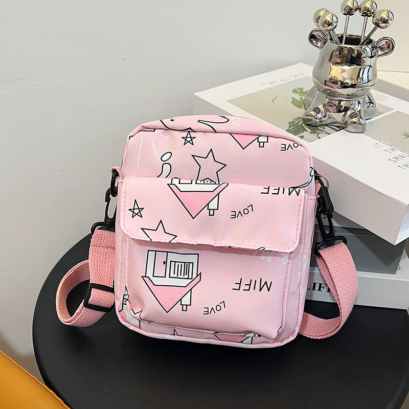 Wind Nylon Fresh Fashion Iti Printing Women's Messenger Bag