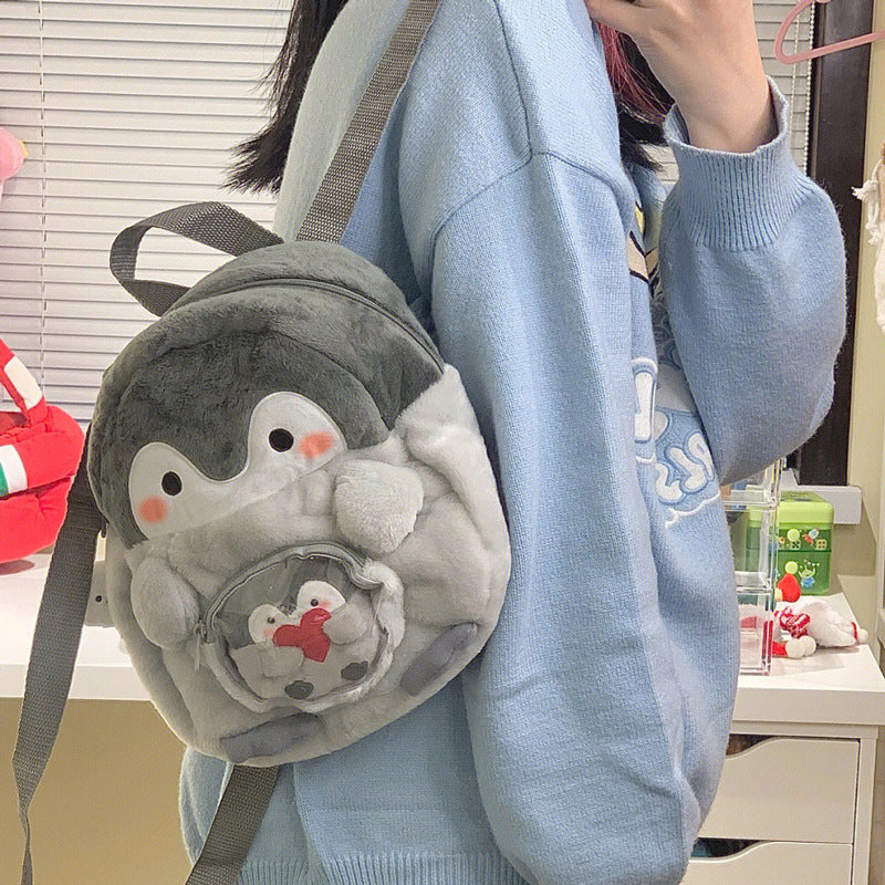 Penguin Cartoon Female Cute Doll Plush Backpacks