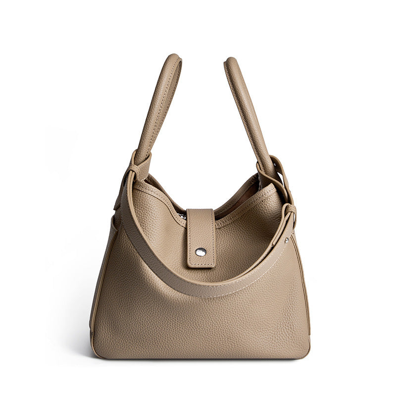 Women's Leather Vegetable Basket Elegant Soft Portable Bags
