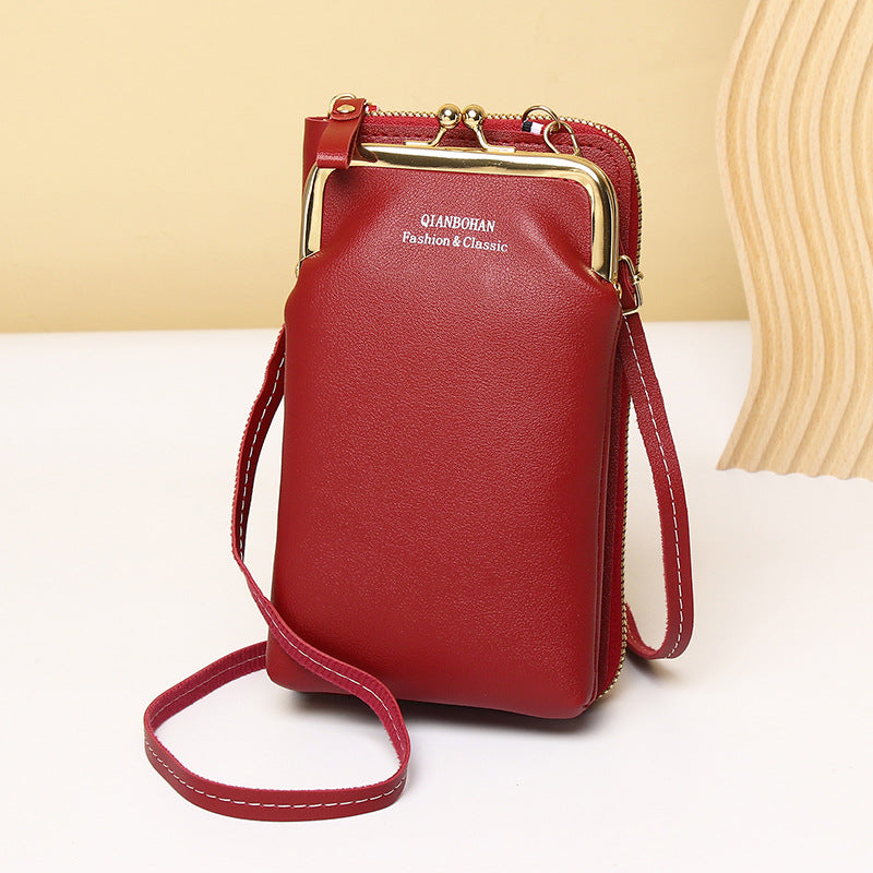 Women's Vertical Model In Shape Leather Integrated Phone Bags