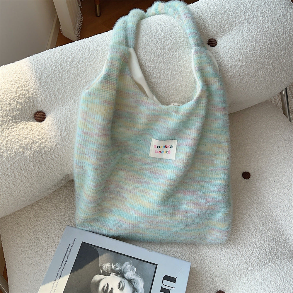 Women's Cute Furry Large Capacity Book Single Shoulder Bags