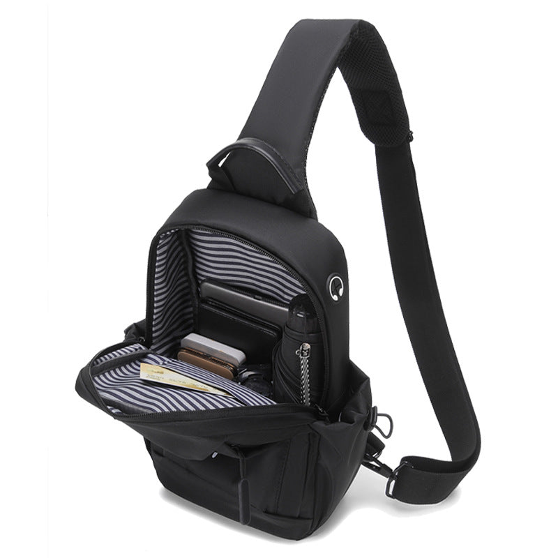 Men's Commuter Gift With Earphone Hole Printable Men's Chest Bags