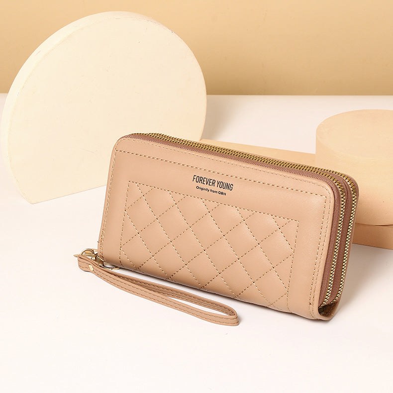 Women's Clutch Korean Mobile Double Zipper Large Ladies Wallets