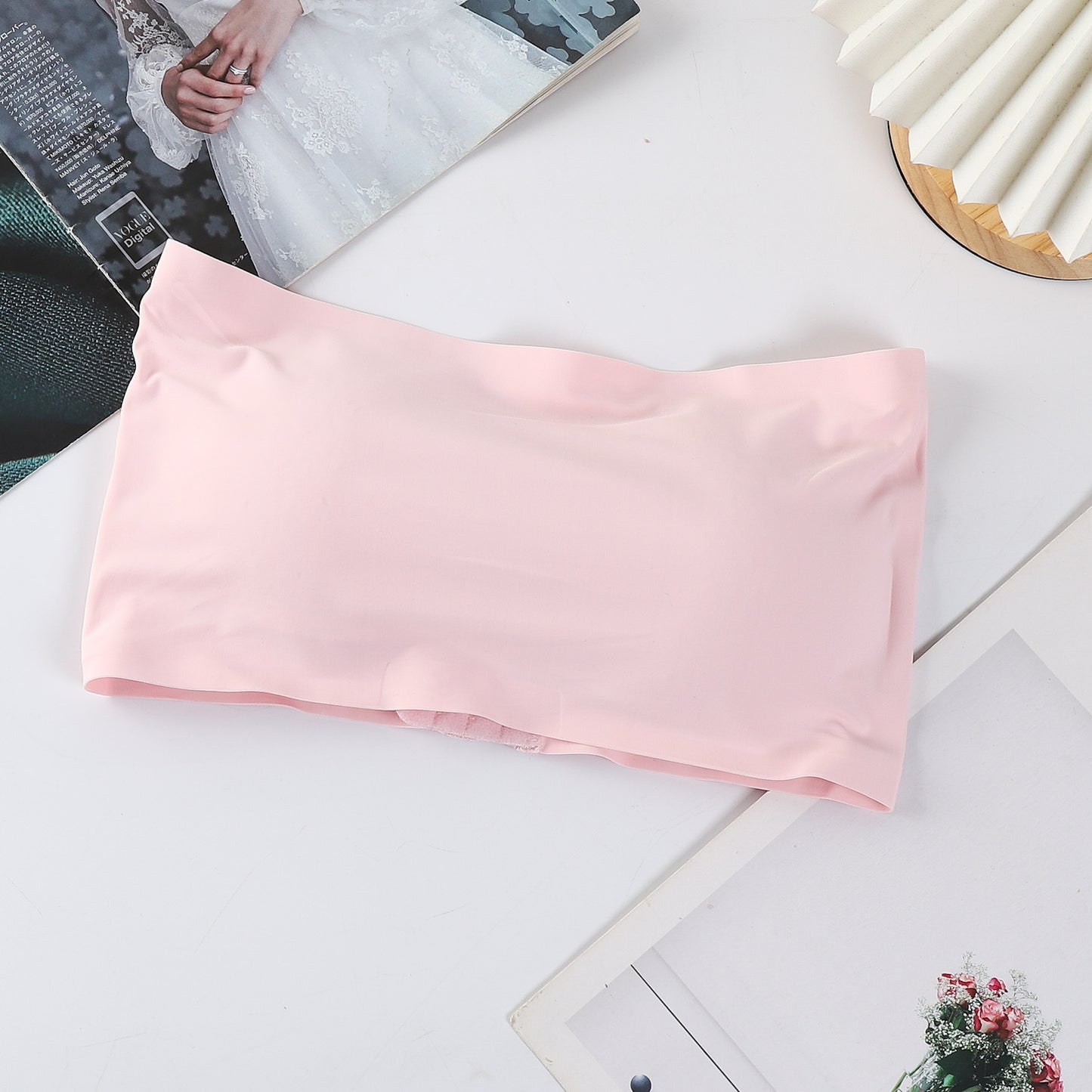 Women's Ice Silk Chest Wrap Underwear Tube Top Tanks Camis