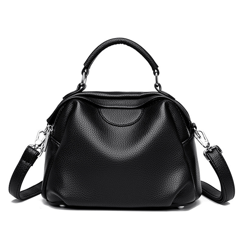 Women's Cell Trendy Big Litchi Pattern Genuine Shoulder Bags