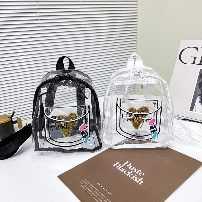 Women's Plastic Cloth Candy Color Waterproof College Entrance Examination Backpacks