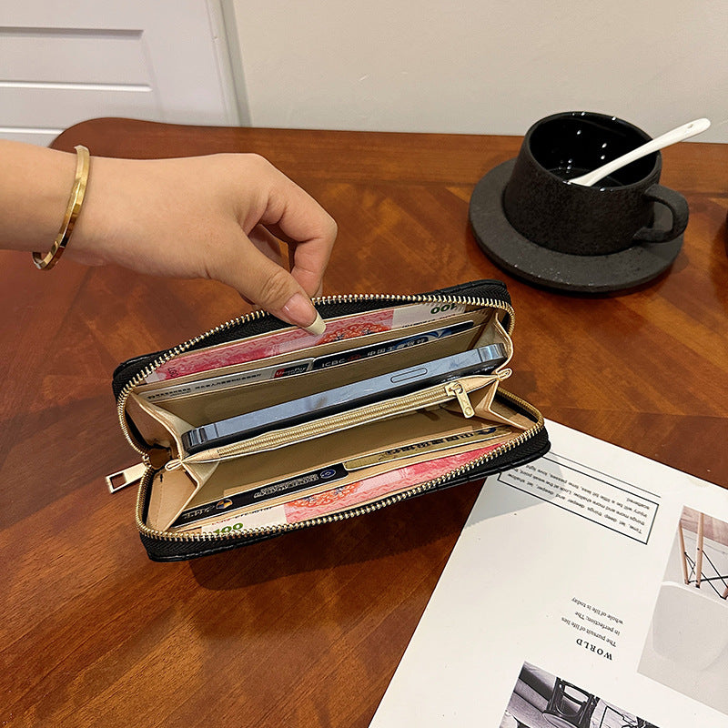 Long Classic Style Rhombus Mobile Large Ladies Wallets