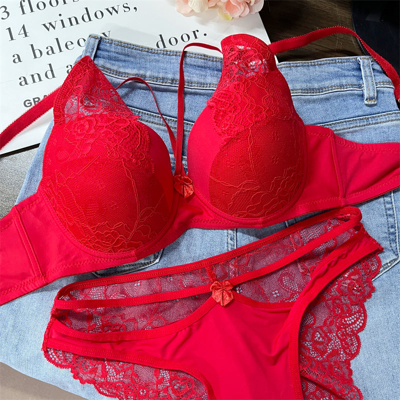 Sexy Lace Push Up Thin Cross Breast Lingerie Sets