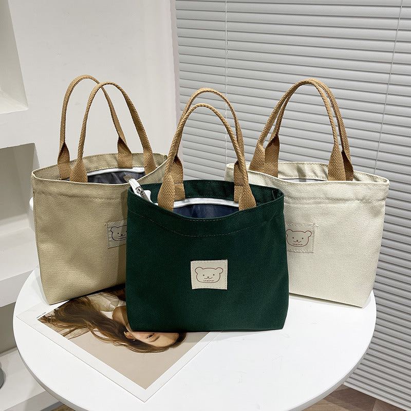 Canvas Large Capacity Commuter Lunch Simple Handbags