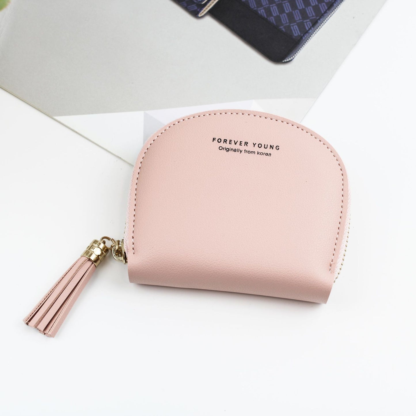 Korean Version Zipper Shell Shape Tassel Coin Purses