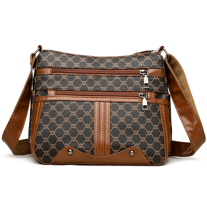 Women's Stitching Pattern Mom Daily Commuting Crossbody Bags