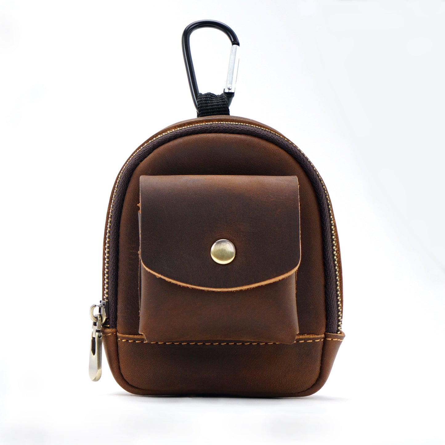 Charming Portable Saddle Cowhide Buggy Zipper Coin Purses