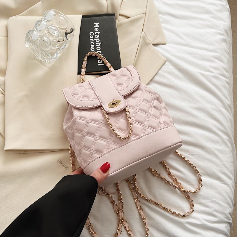 Korean Version Of Style Female Rhombus Backpacks