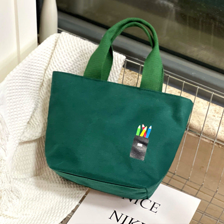Volume Simple Canvas Lunch Box Hand Handbags